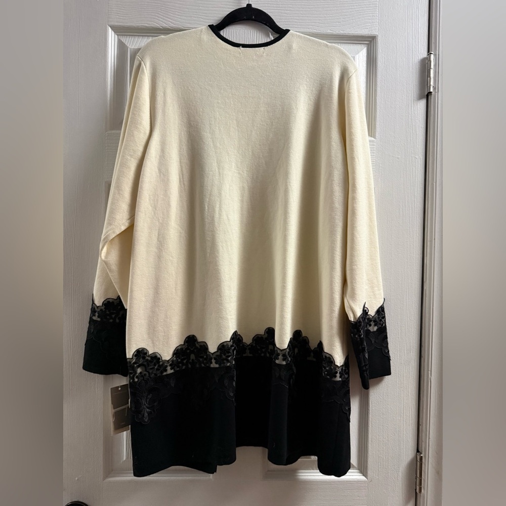 Macy’s Charter Club Open Front Cardigan With Lace Trim Size 3X - Picture 6 of 13